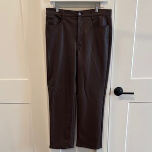 Women’s Brown Faux Leather Pants